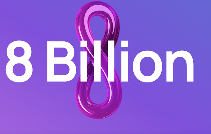 8 billion sign