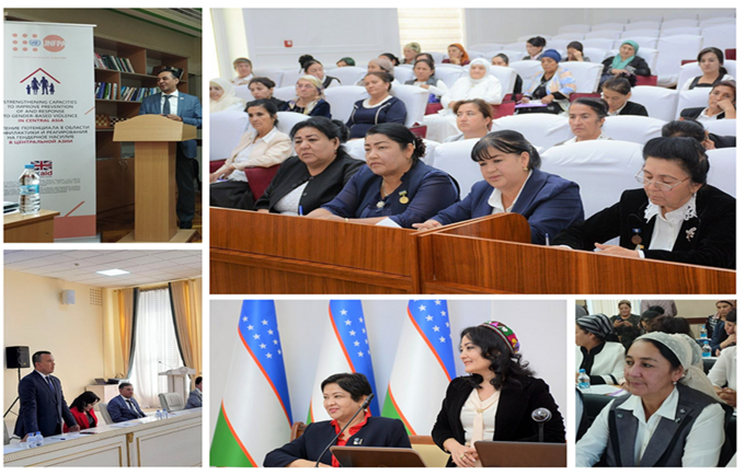 collage of photos of participants of trainings held in 6 regions of Uzbekistan