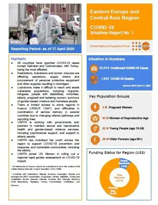 UNFPA Eastern Europe and Central Asia Region COVID-19 Situation Report No. 1