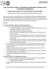 Impact of the COVID-19 Pandemic on Family Planning and Ending Gender-based Violence, Female Genital Mutilation and Child Marriage